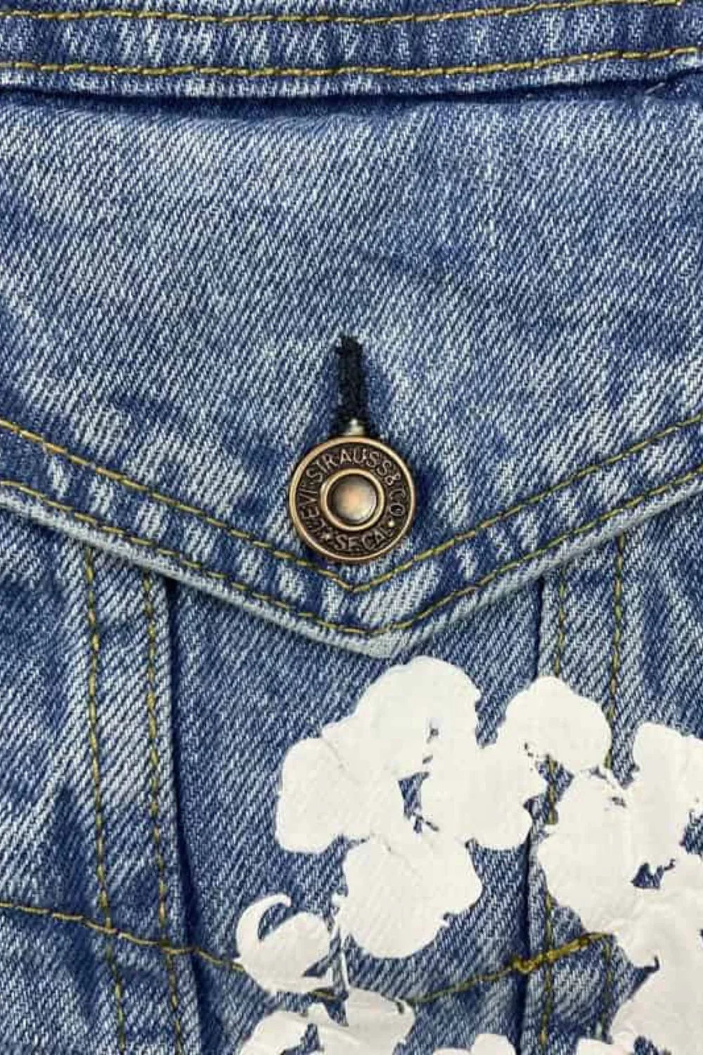 Chaqueta de Denim con Flores para Mujer