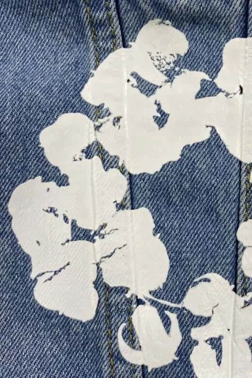 Chaqueta de Denim con Flores para Mujer