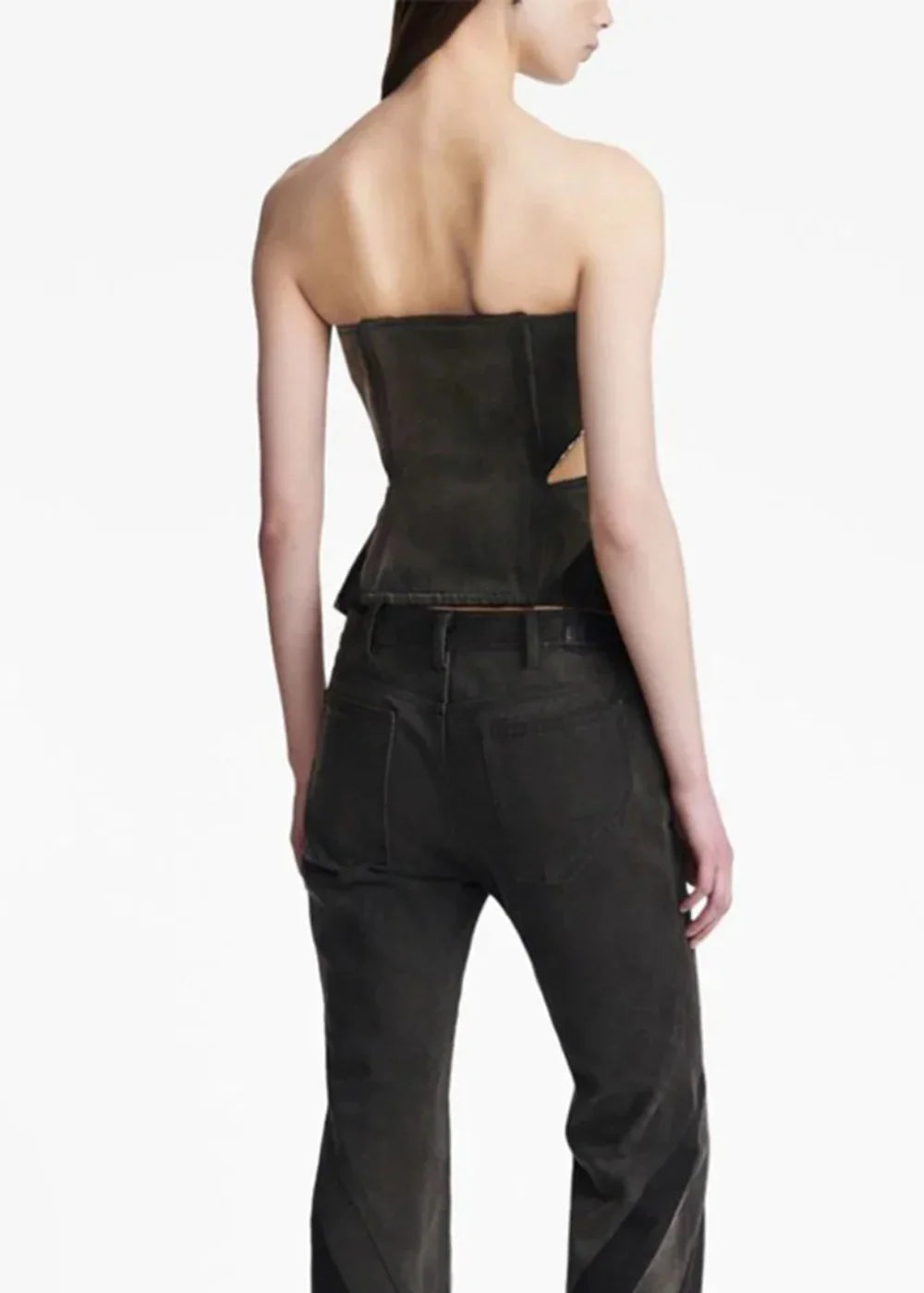 Top Vaquero Casual Negro