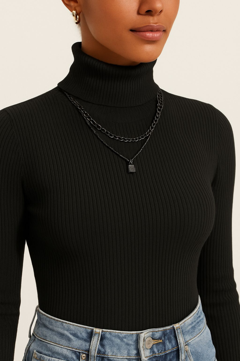 Suéter de Tricot de Manga Larga para Mujer