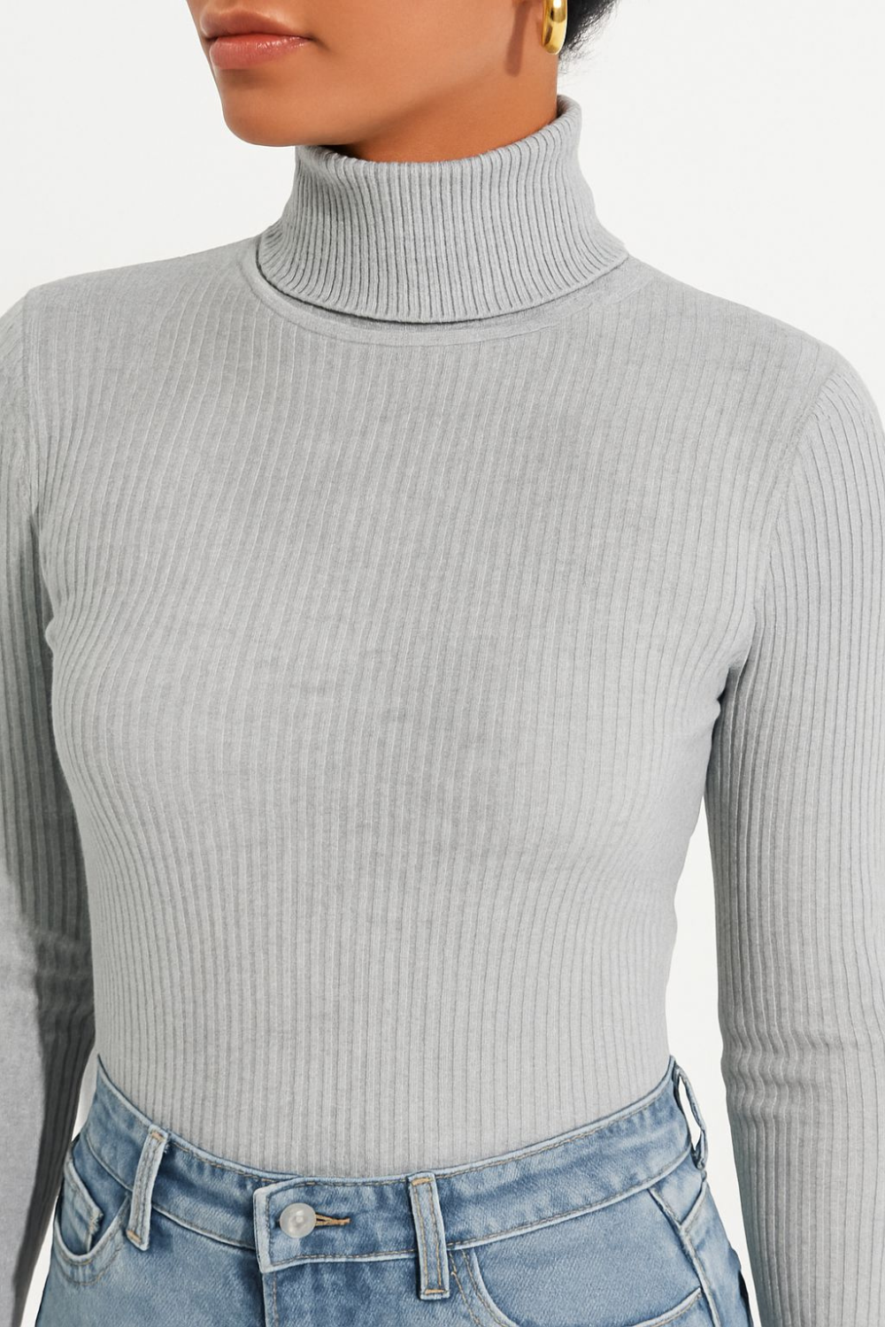 Suéter de Tricot de Manga Larga para Mujer