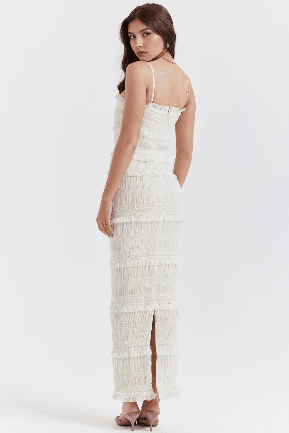 Vestido plisado ancho para mujer
