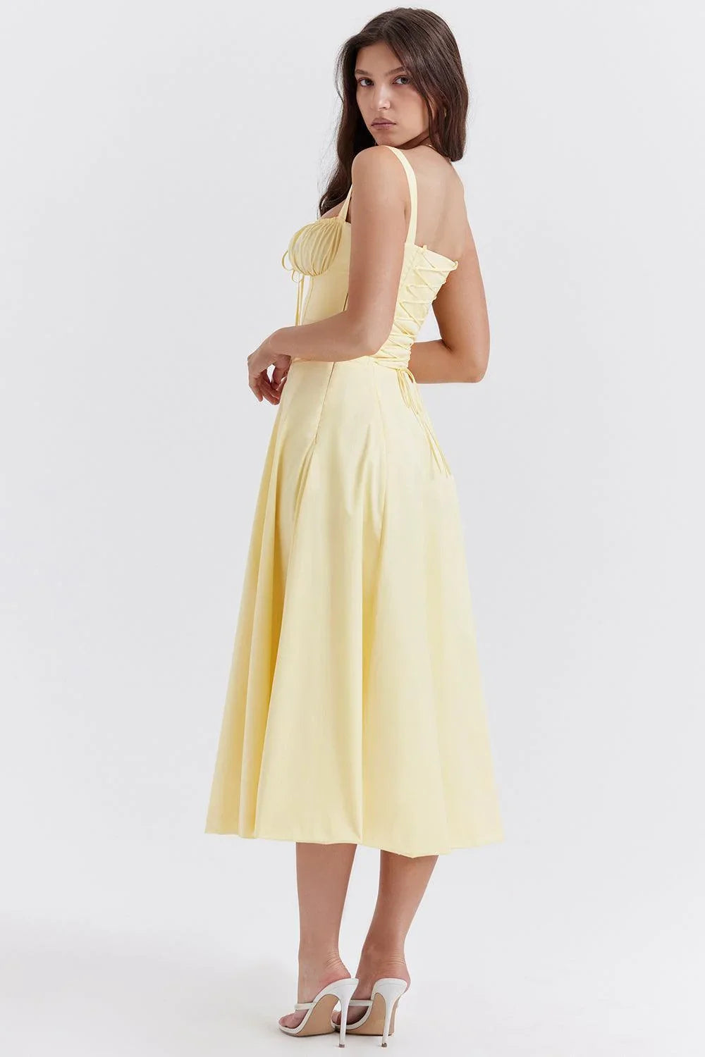Vestido midi amarillo sol