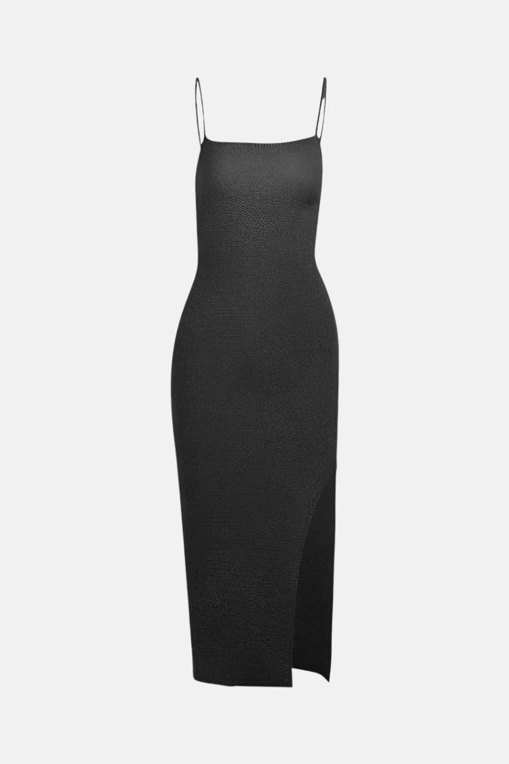 Vestido Largo de Punto Negro para Mujer