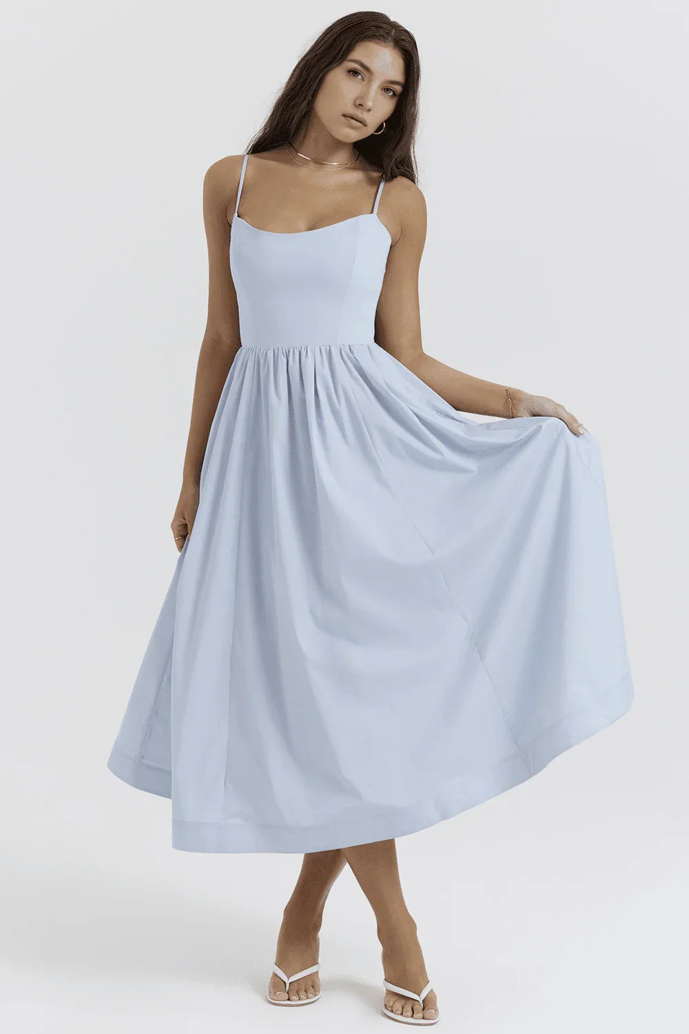 Vestido Midi Liso para Mujer