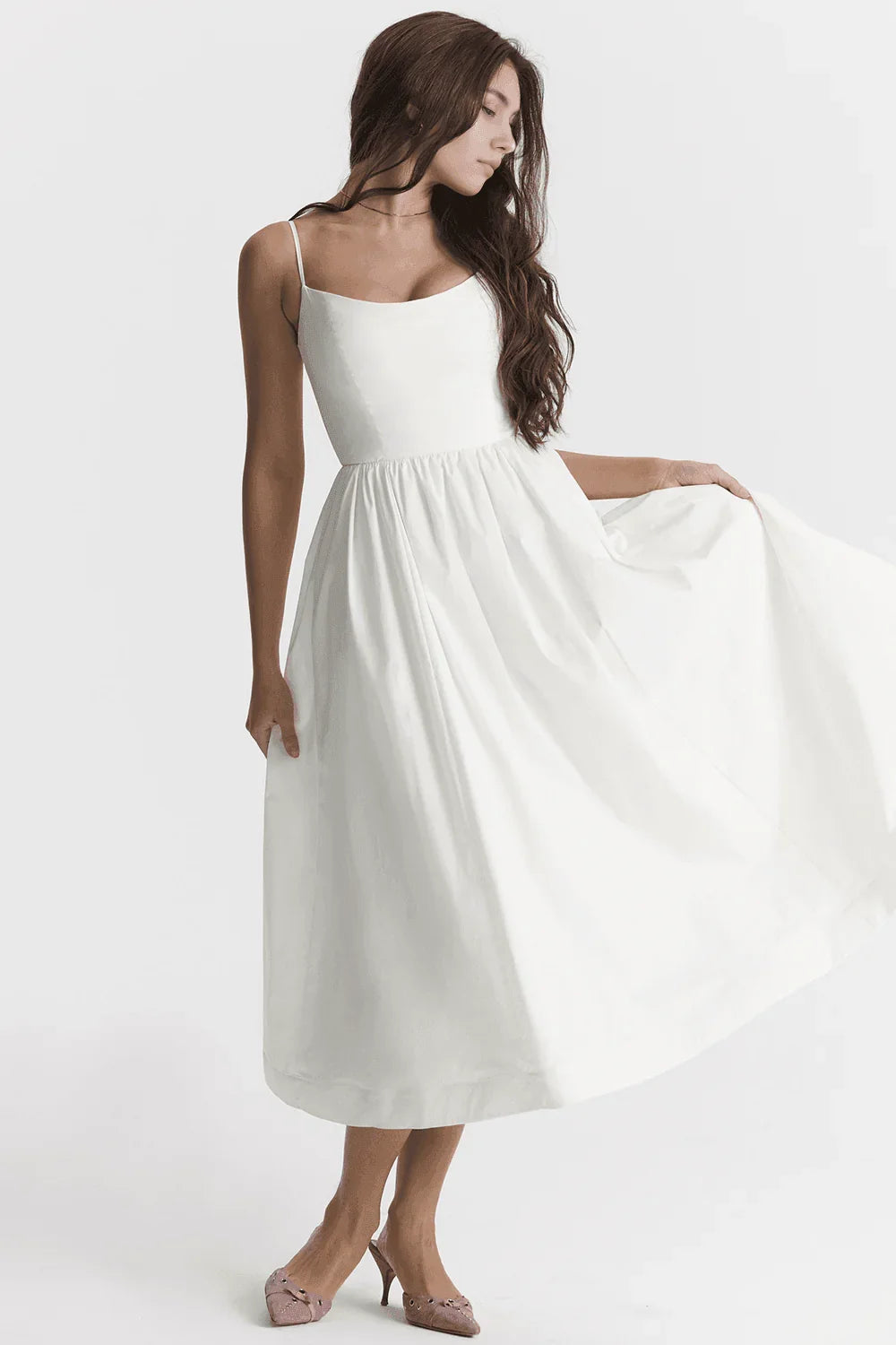 Vestido Midi Liso para Mujer