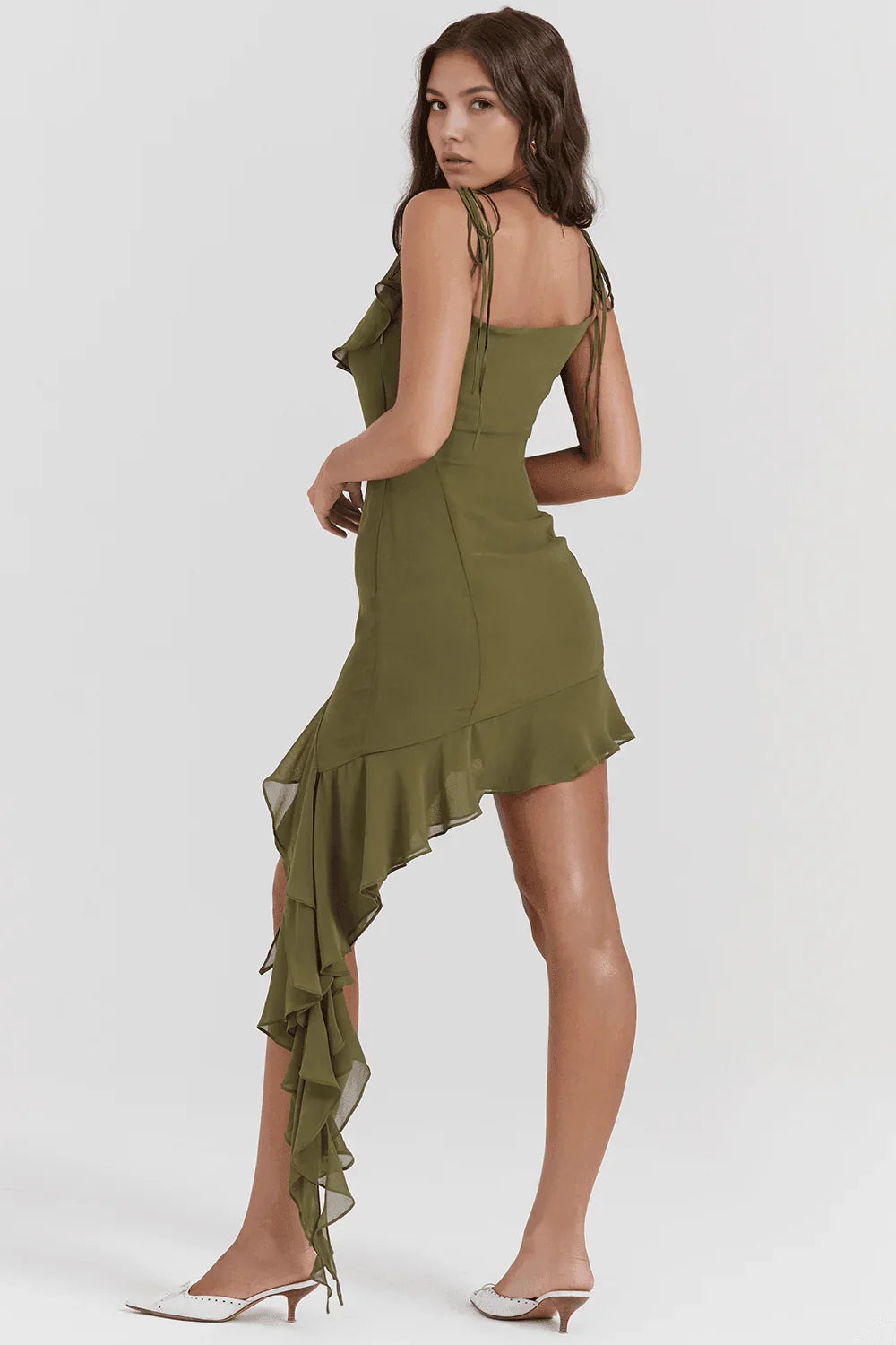 Vestido corto de poliéster para mujer