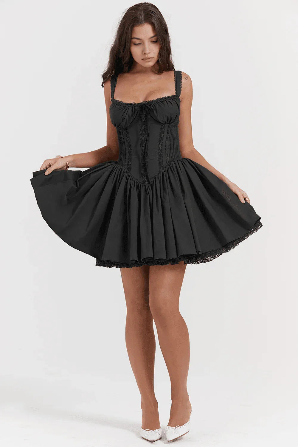 Vestido corto de corte suave