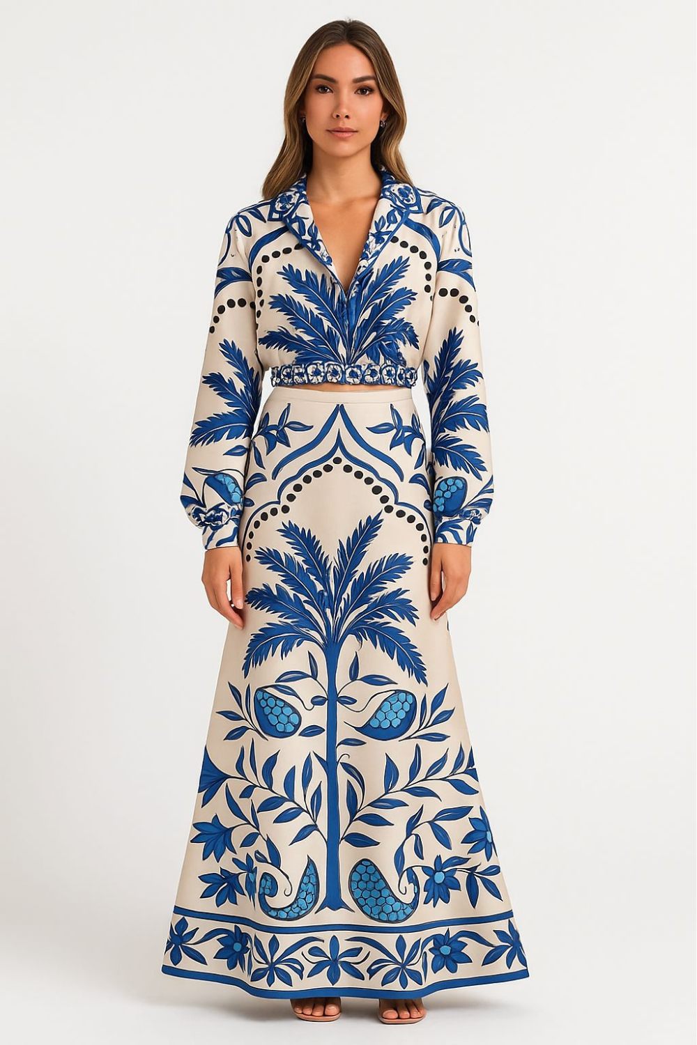 Conjunto de pavo real para mujer