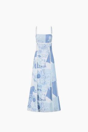 Vestido Azul de Mujer para el Campo