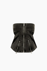 Top Vaquero Casual Negro