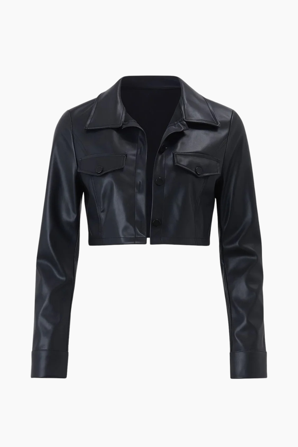Top corto de cuero para mujer | Tendencia invierno 2025