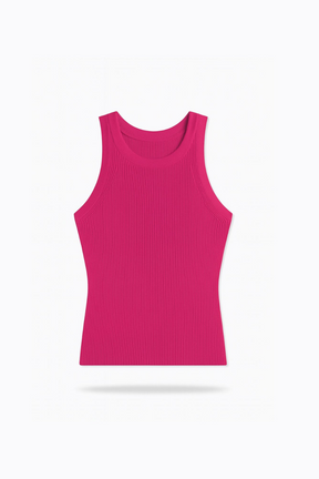 Camiseta de Tirantes de Punto Acanalado para Mujer