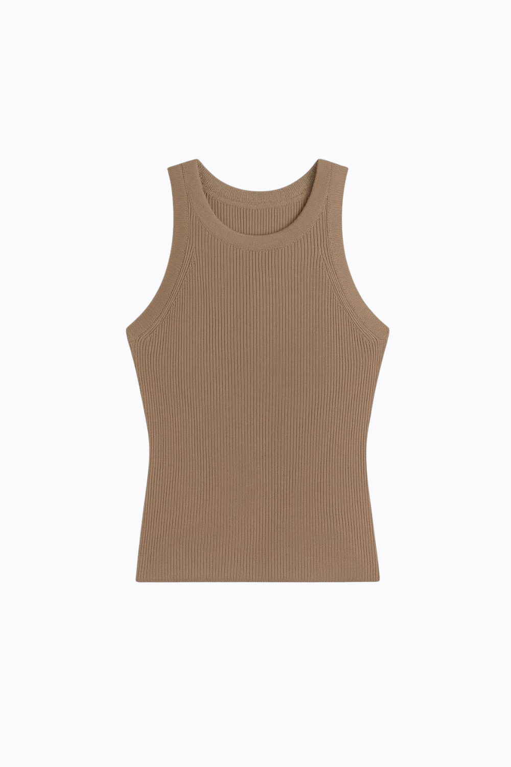 Camiseta de Tirantes de Punto Acanalado para Mujer