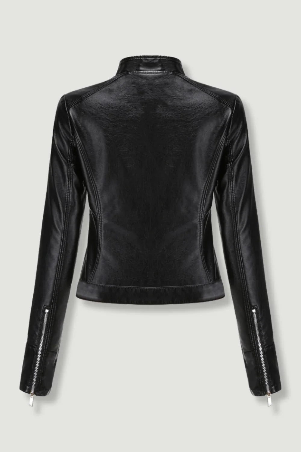 Chaqueta de Cuero Negra para Mujer
