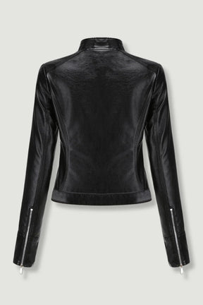 Chaqueta de Cuero Negra para Mujer