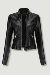 Chaqueta de Cuero Negra para Mujer