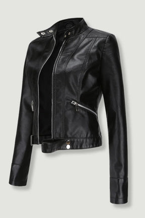 Chaqueta de Cuero Negra para Mujer