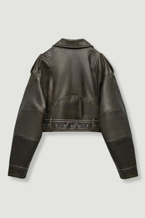Chaqueta de Cuero para Mujer | Estilo Retro Premium