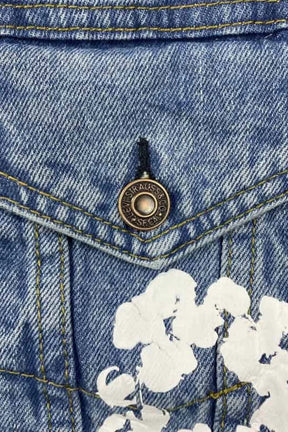 Chaqueta de Denim con Flores para Mujer