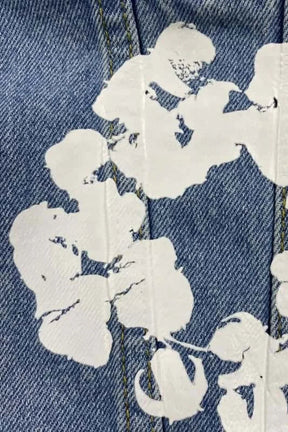 Chaqueta de Denim con Flores para Mujer