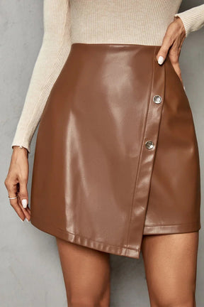 Falda de Cuero Sintético para Mujer