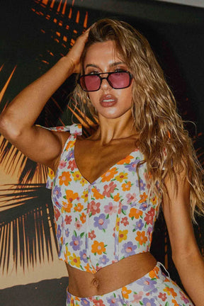 Top corto Floral para Mujer