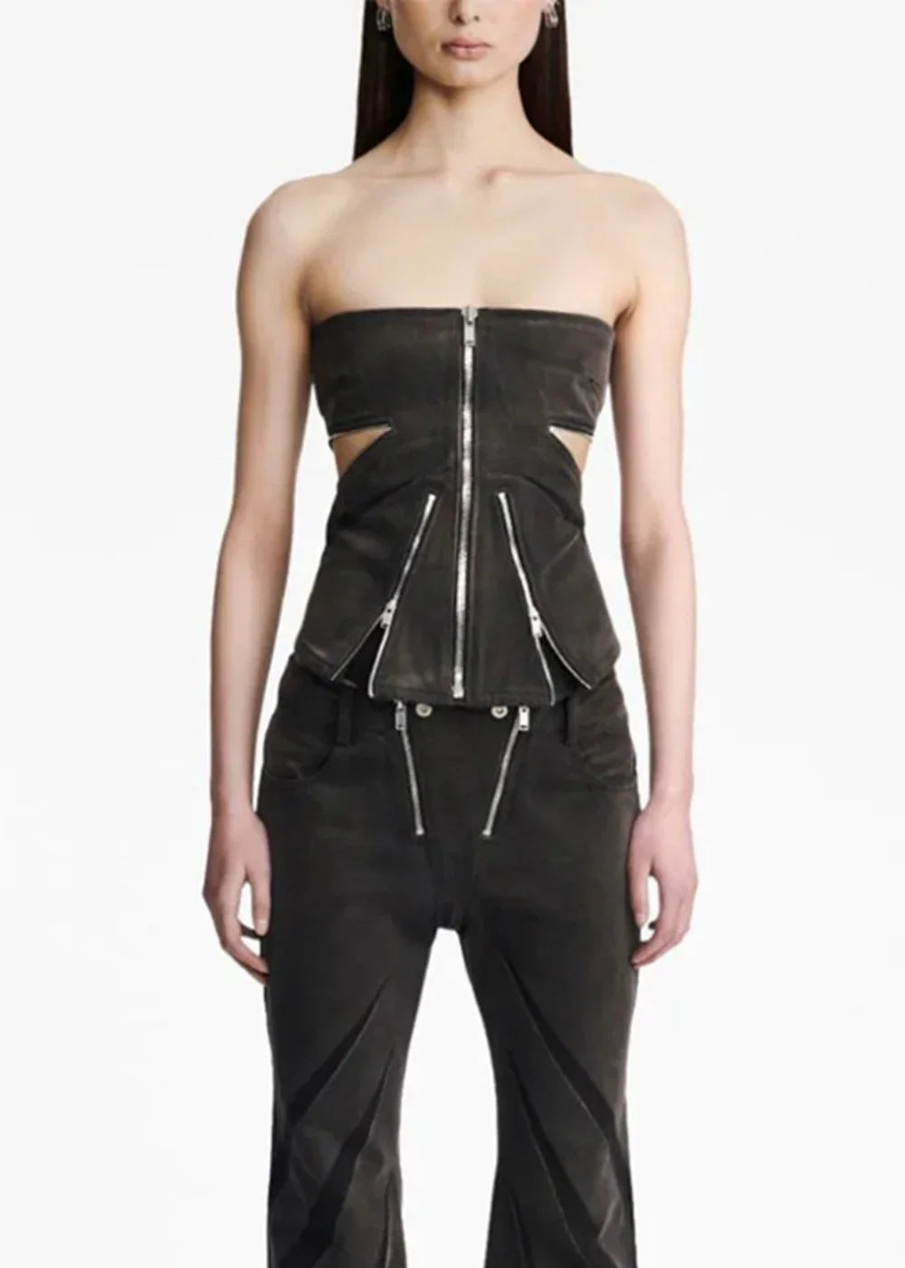 Top Vaquero Casual Negro