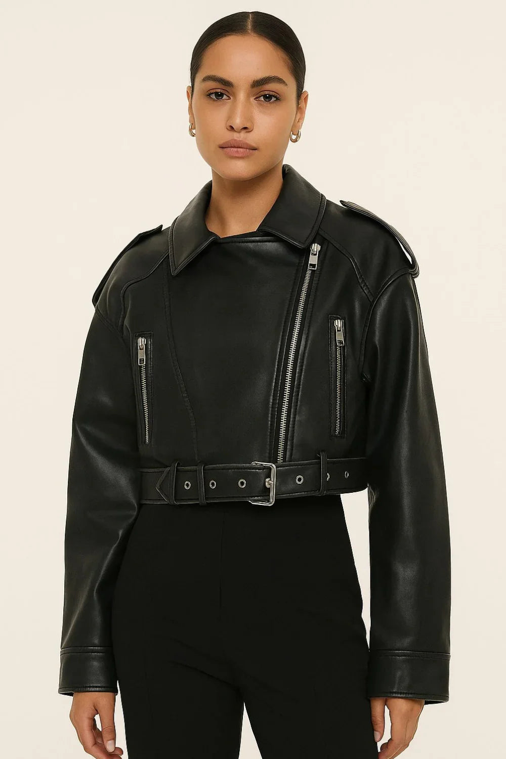 Chaqueta de Cuero para Mujer | Estilo Retro Premium