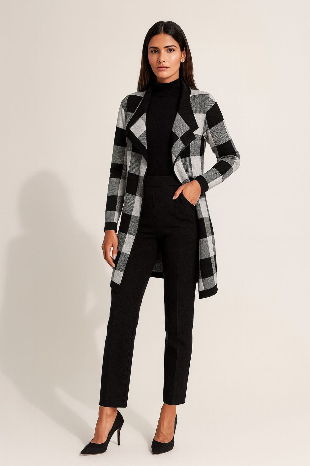 Cardigan de Cuadros para Mujer