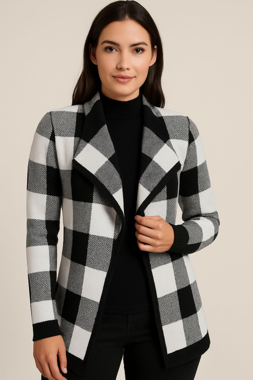 Cardigan de Cuadros para Mujer