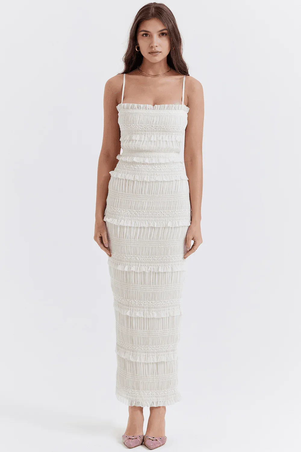 Vestido plisado ancho para mujer