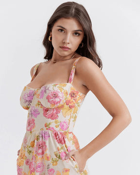 Vestido Midi Floral Rosa
