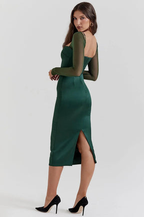 Vestido Midi en Verde Esmeralda