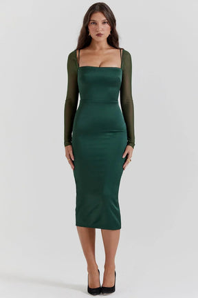 Vestido Midi en Verde Esmeralda