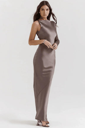 Largo Vestido de Satén para Mujer