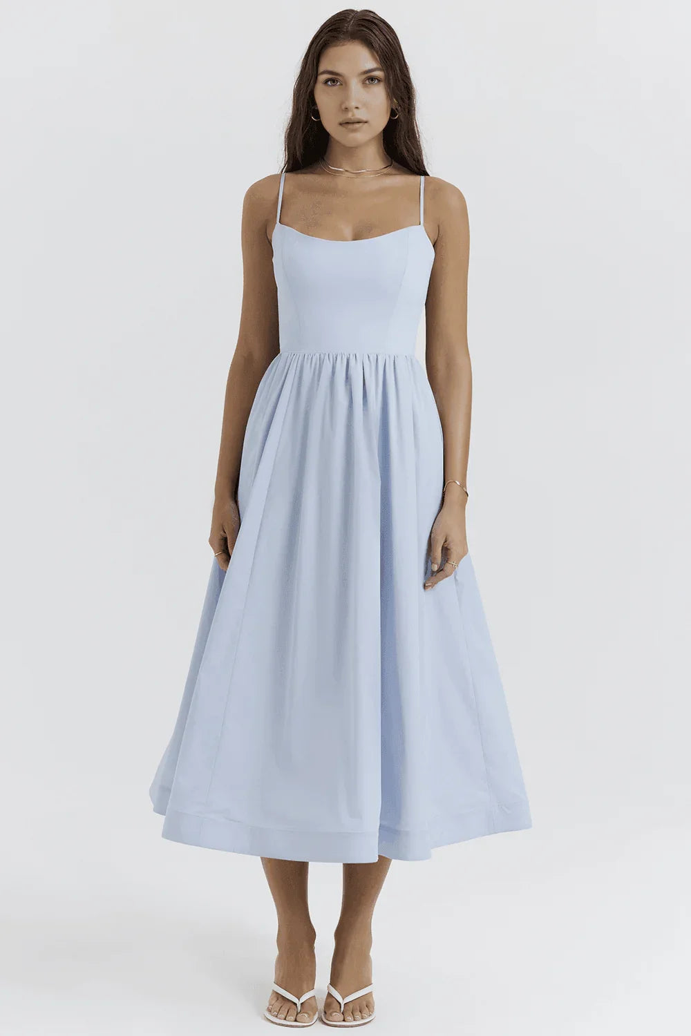 Vestido Midi Liso para Mujer