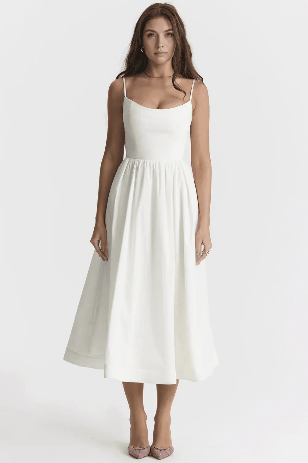 Vestido Midi Liso para Mujer