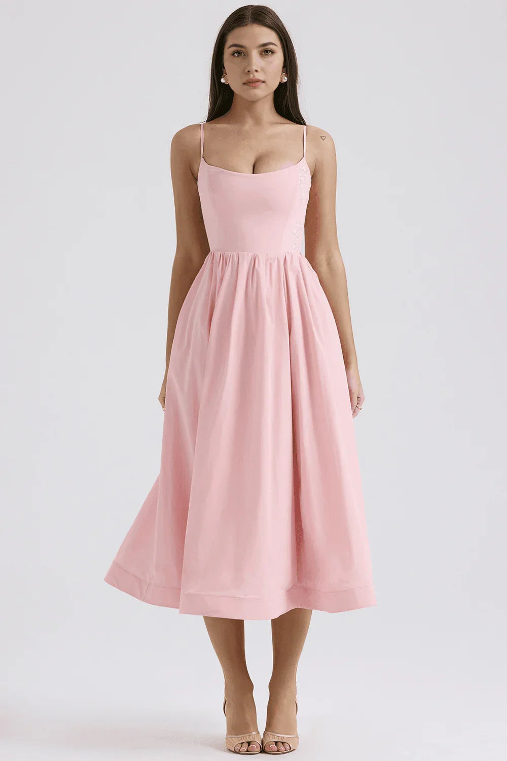 Vestido Midi Liso para Mujer