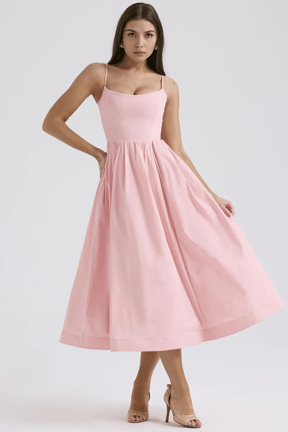 Vestido Midi Liso para Mujer