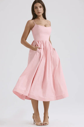 Vestido Midi Liso para Mujer