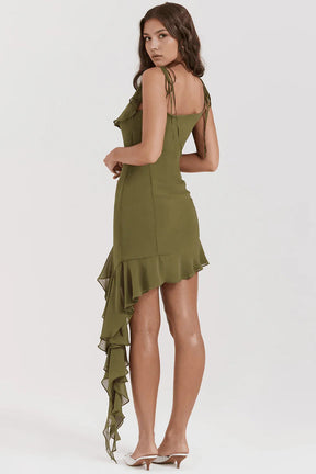 Vestido corto de poliéster para mujer