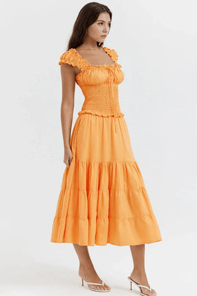 Naranja Midi Dress para Mujer